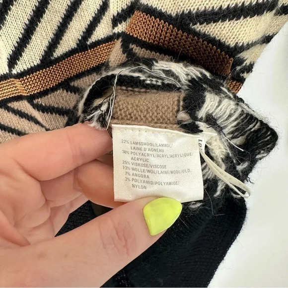 Olsen Vintage Women's Sweater Size XL Lambswool Angora 80s 90s Heart Striped - Picture 7 of 9